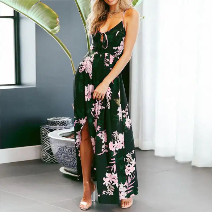 Faldas largas europeas y americanas, vestidos grandes estampados, ropa de mujer de comercio exterior