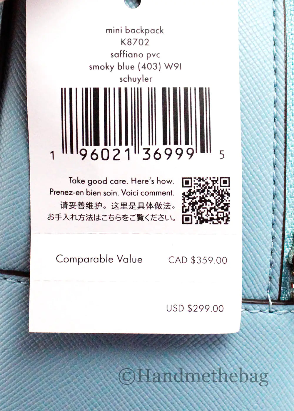 Kate Spade - Blue PVC Leather Backpack