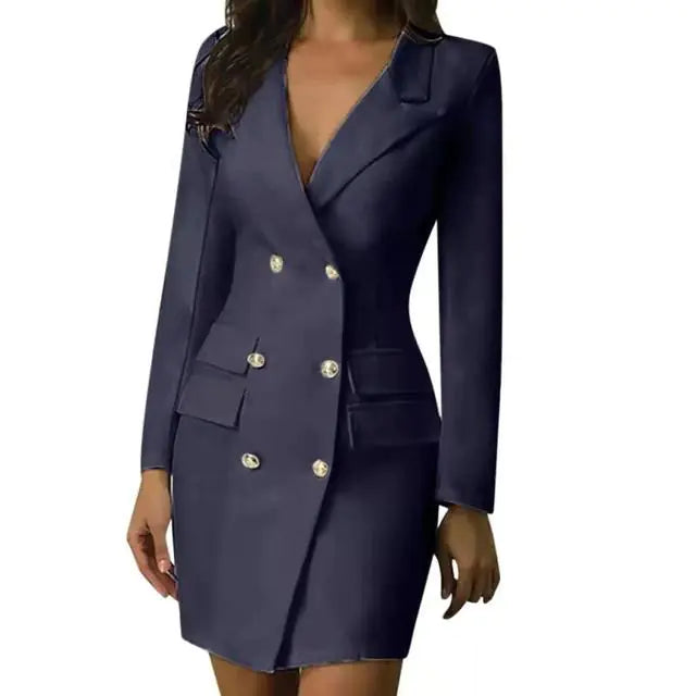 Robe blazer à double boutonnage pour femmes