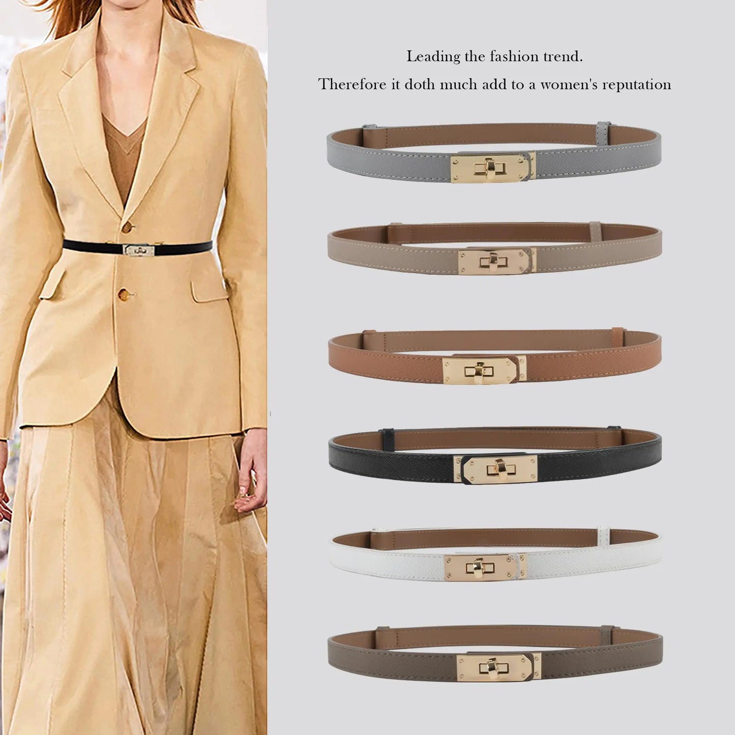 Skinny Leather Belt