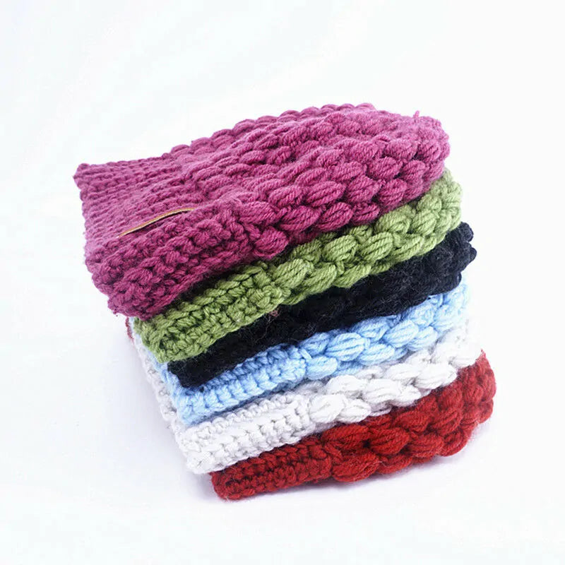 Gorros de cola de caballo de punto de invierno para mujer