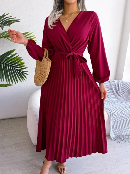 Elegant Pleated Maxi Dress