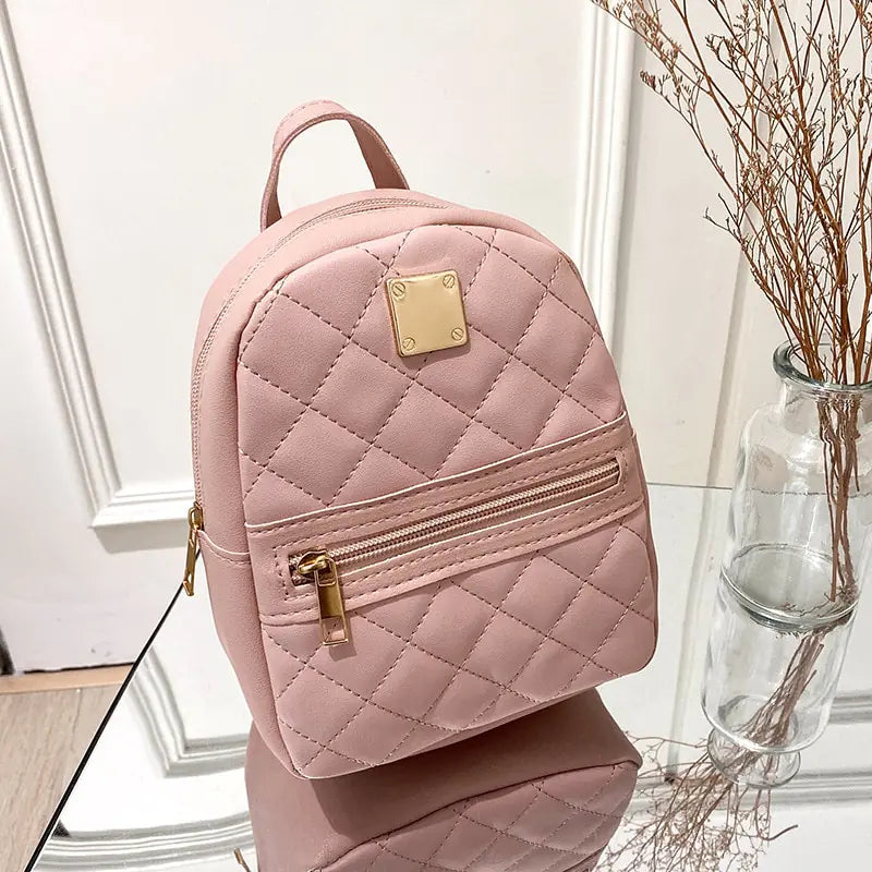 Mini Mochila para Mujer Bolso Bandolera Multifunción de Cuero PU