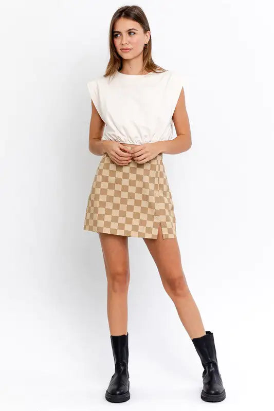Print Mini Skirt