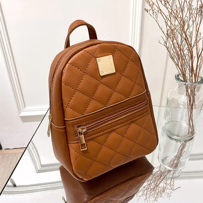 Mini Mochila para Mujer Bolso Bandolera Multifunción de Cuero PU