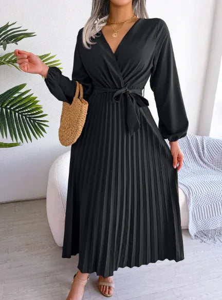 Elegant Pleated Maxi Dress
