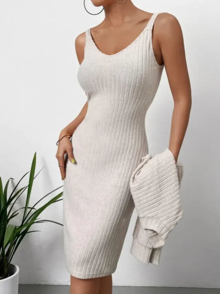 Long-Sleeve Top with Bodycon Dress