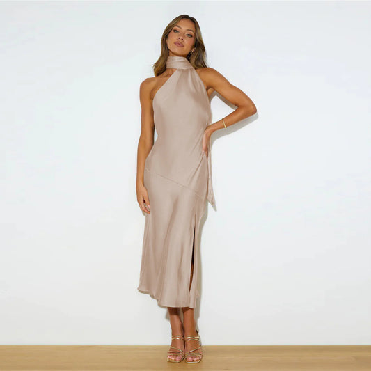 Satin Split Hollow Dress