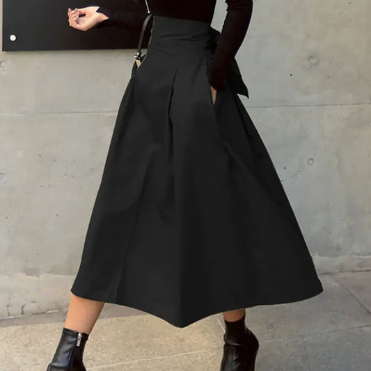 Falda de color sólido de moda coreana