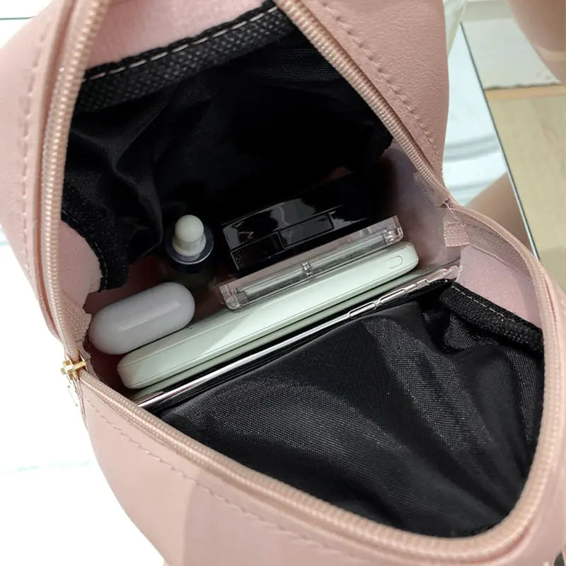 Mini Mochila para Mujer Bolso Bandolera Multifunción de Cuero PU