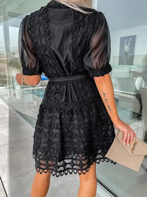 Patchwork Lace Mini Dress
