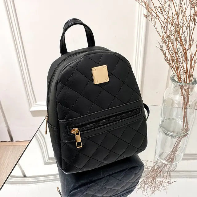 Mini Mochila para Mujer Bolso Bandolera Multifunción de Cuero PU