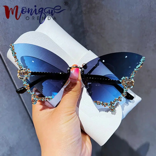 Gafas de sol de mariposa de diamantes