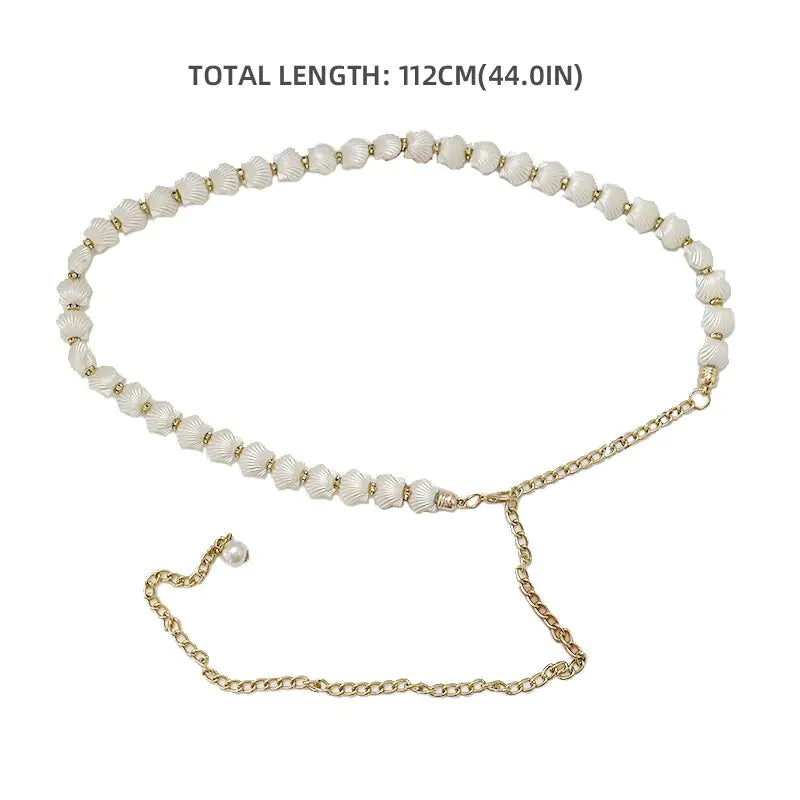 Elegant Pearl Chain Belt