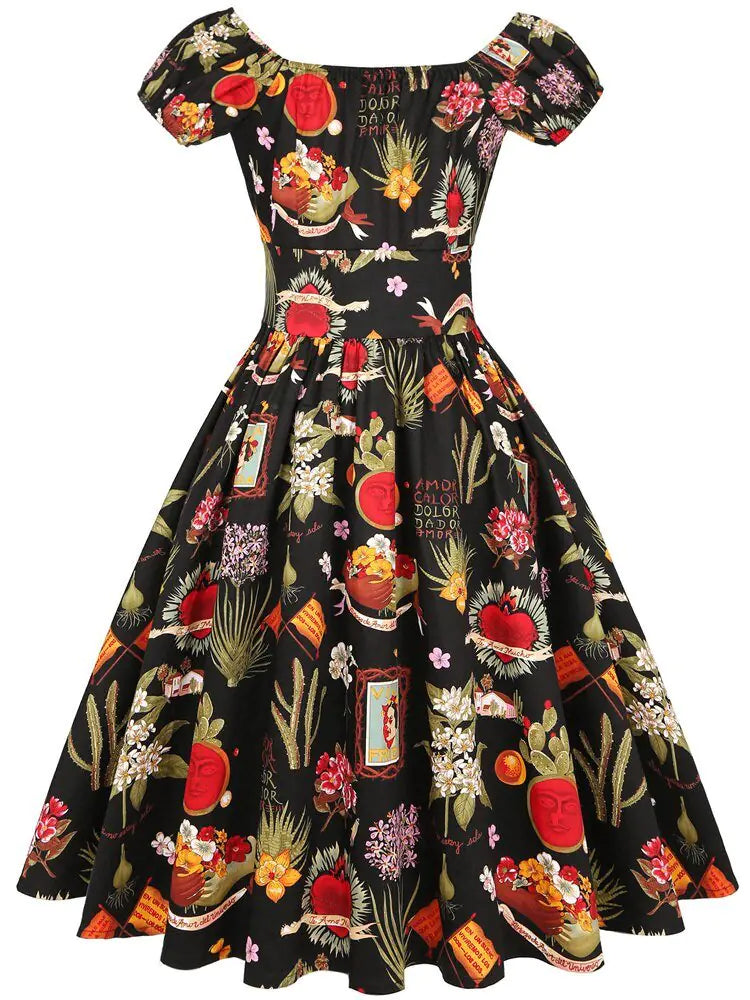 Vestido Rockabilly Mujer Swing, Vestidos de Fiesta- Años 50 60