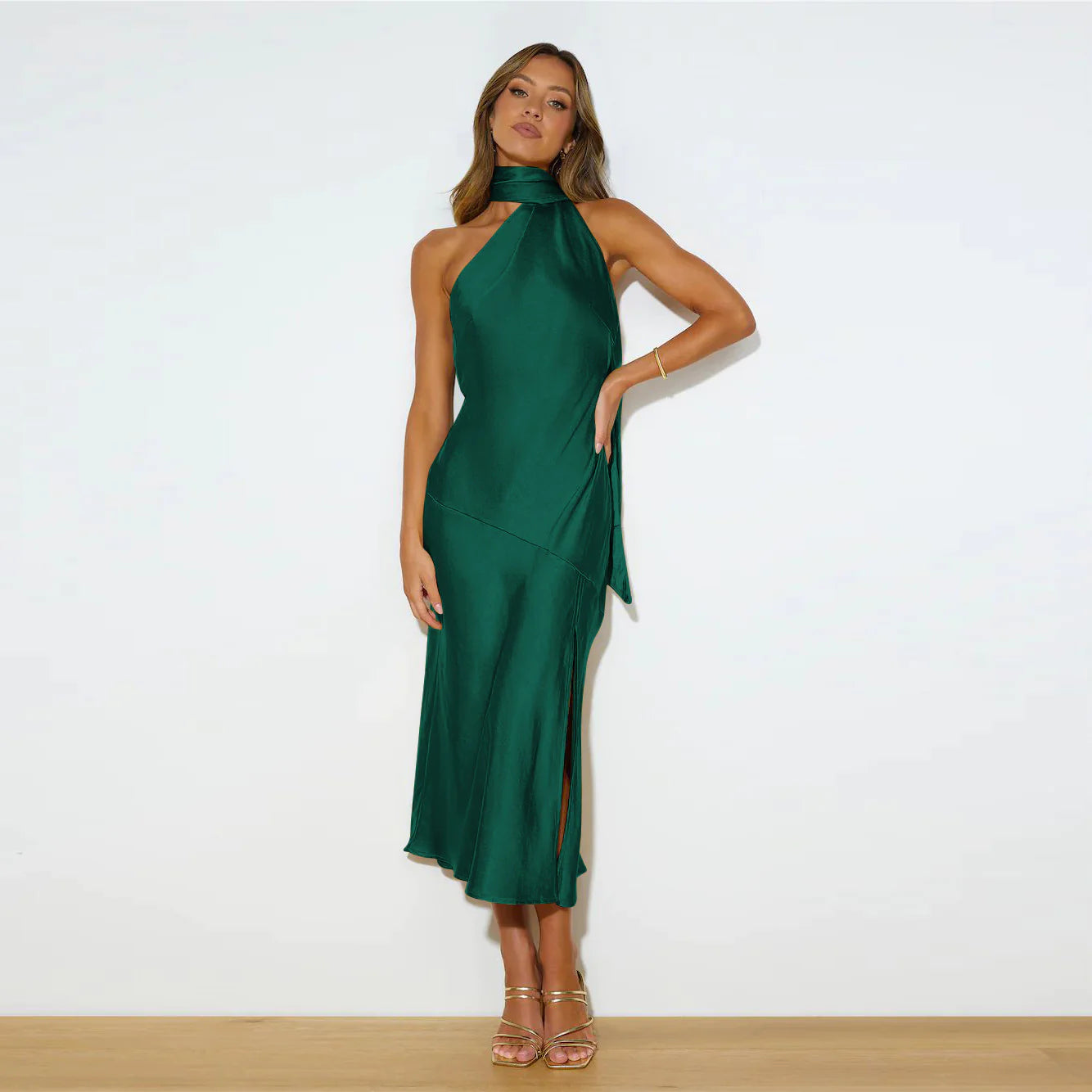 Satin Split Hollow Dress
